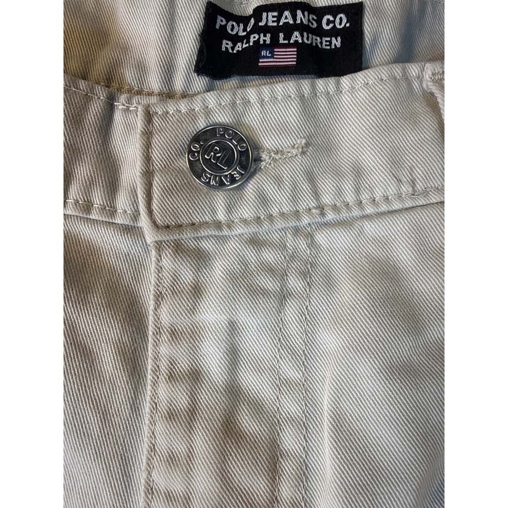 Polo Jeans Co Ralph Lauren Mens 33x33 Off White Straight Leg Cotton Pants - Picture 4 of 14